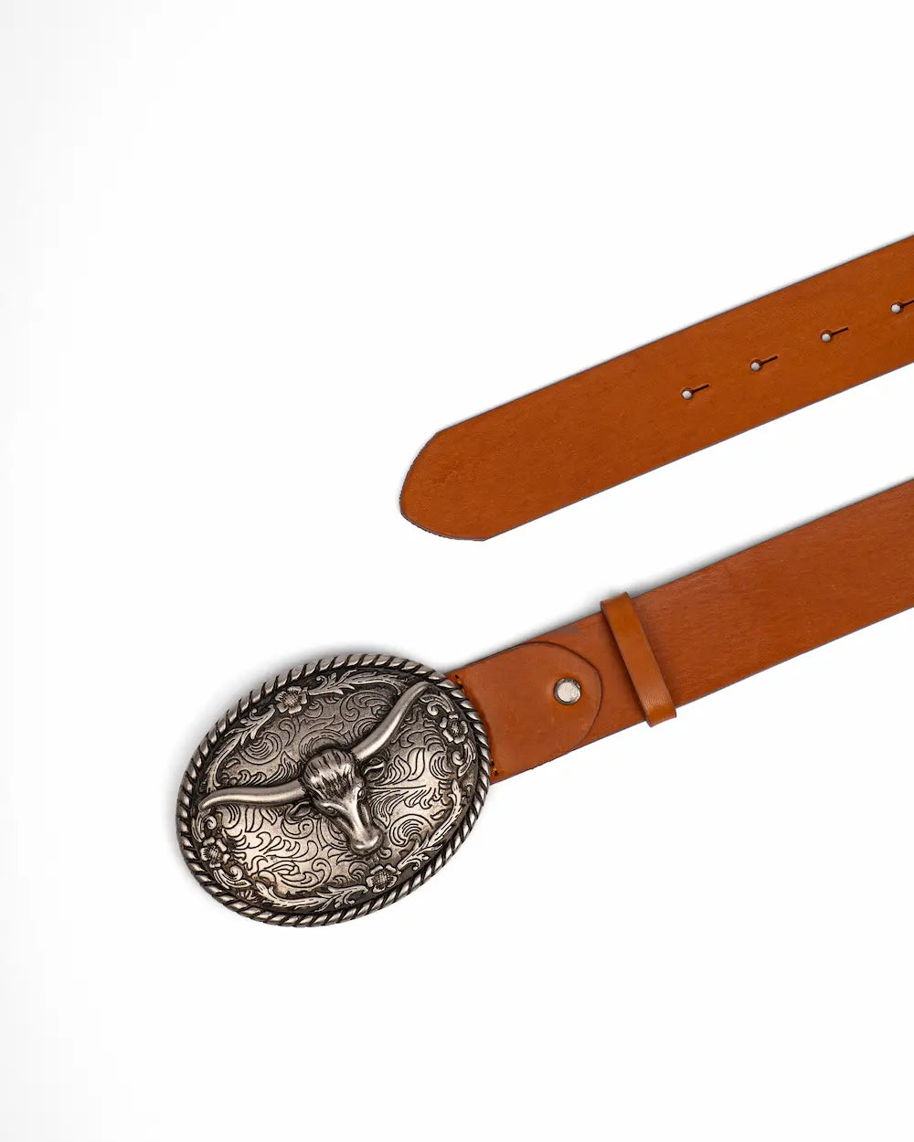 Caramel Leather Western Belt - Buffalo