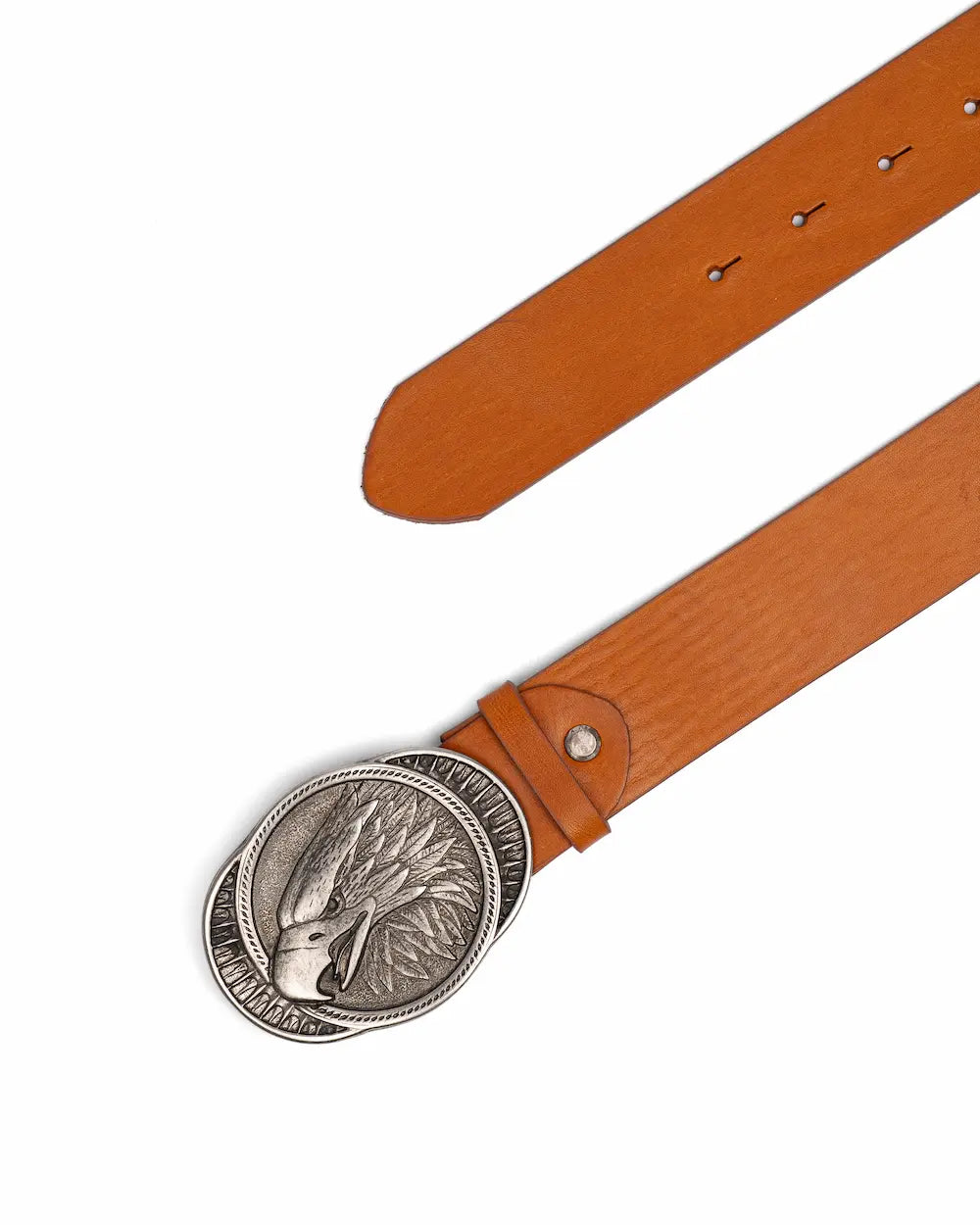 Caramel Leather Western Belt - Eagle