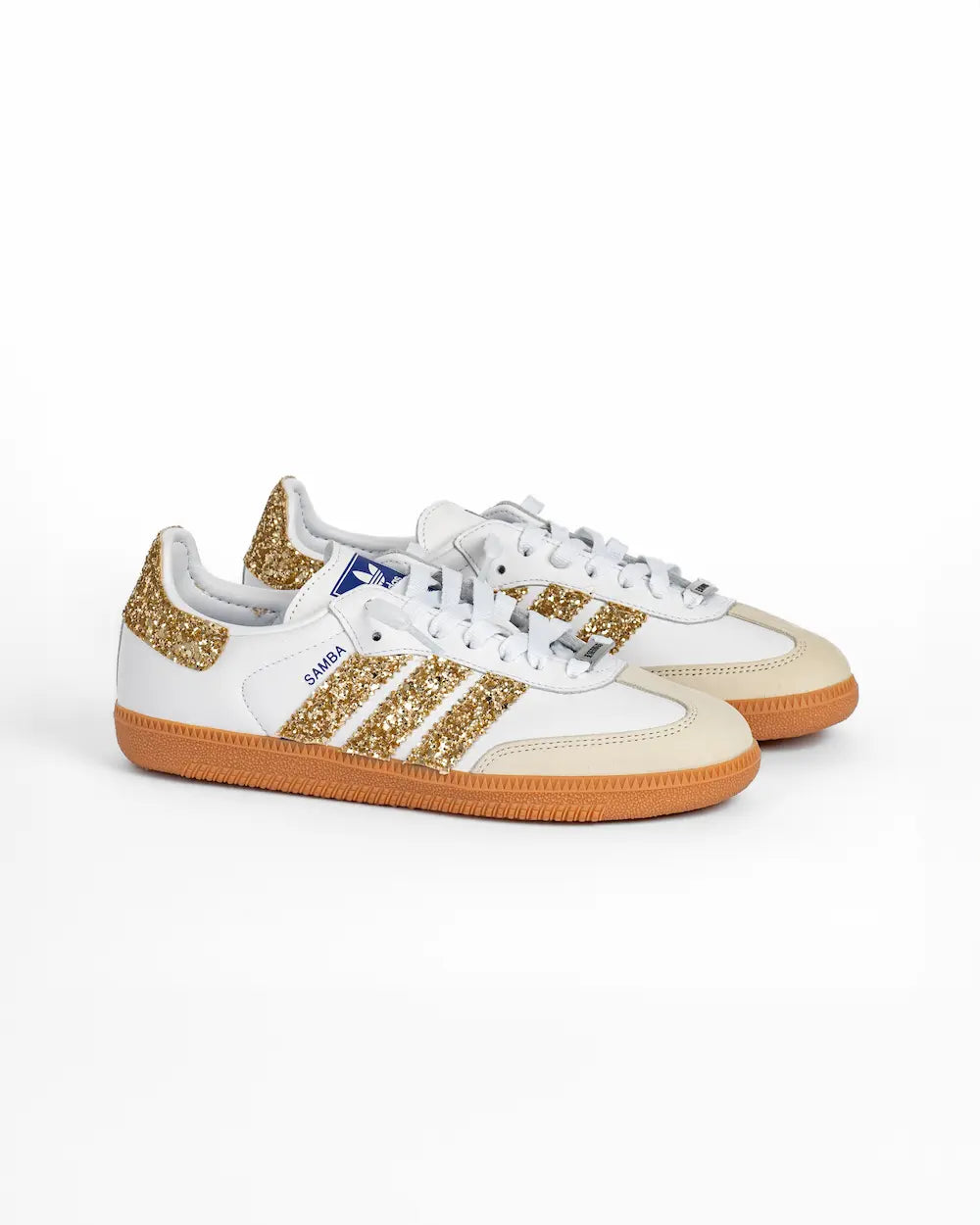 Adidas superstar gold glitter stripes best sale