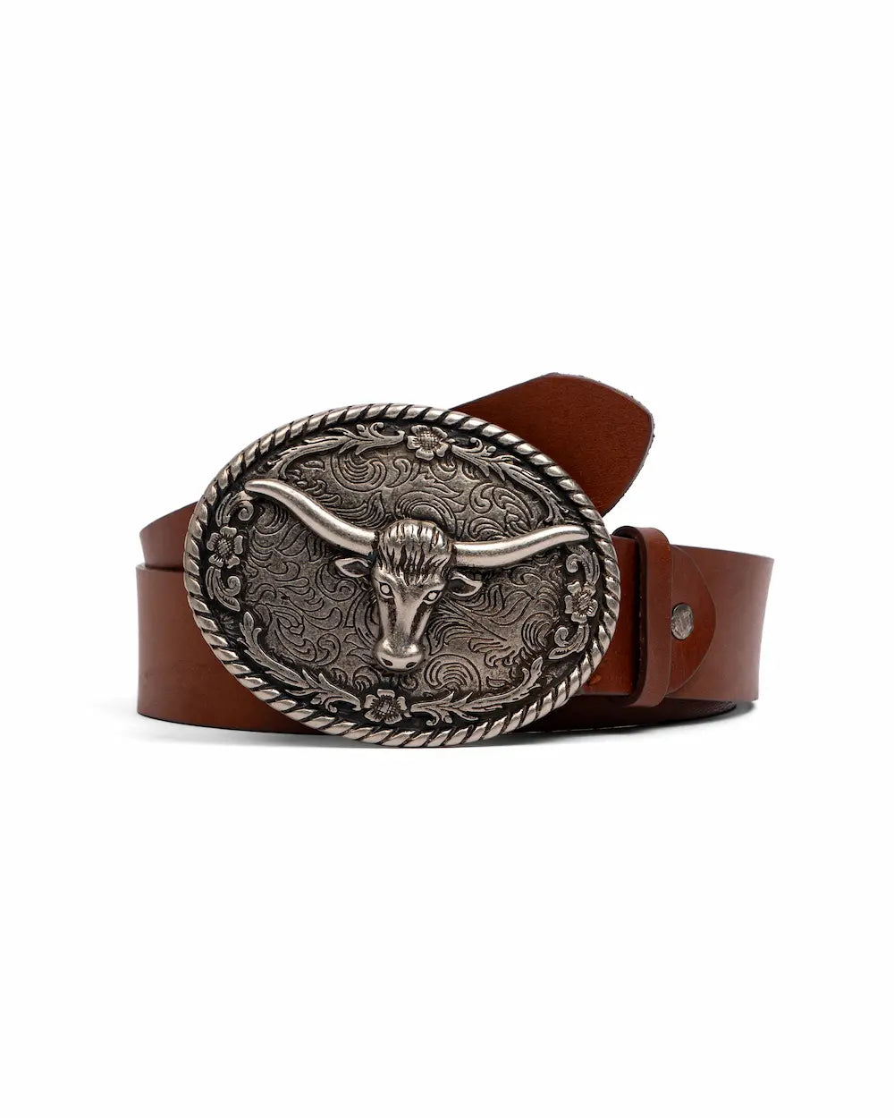 Tobacco Leather Western Belt - Buffalo