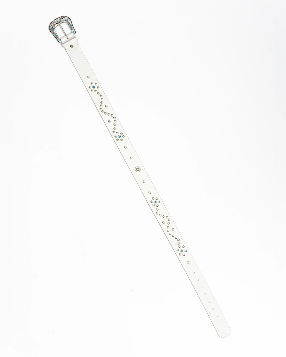 Cintura Western in pelle - Flower Turquoise
