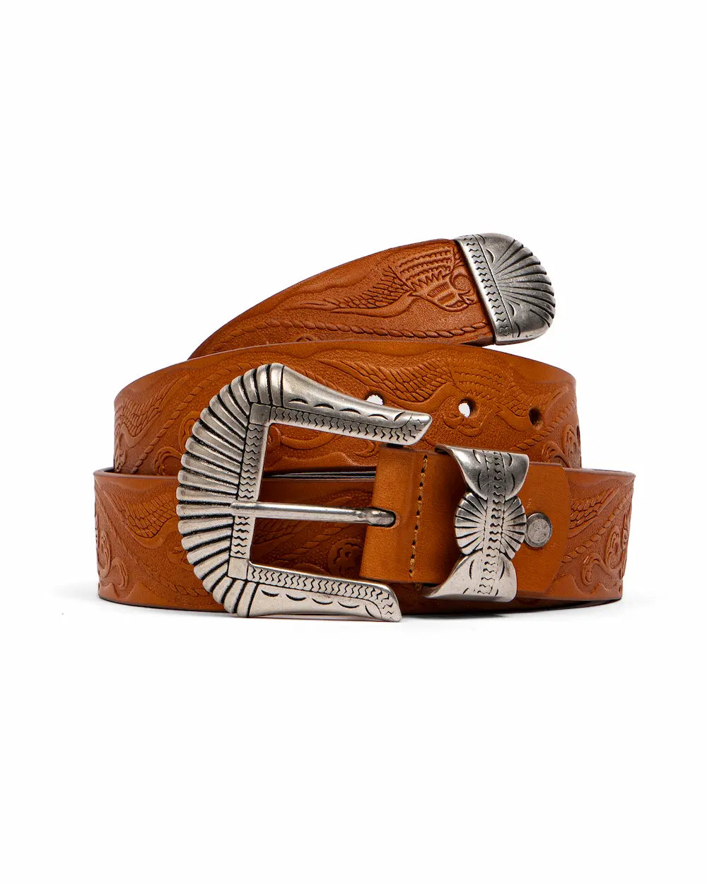 Leather Belt - Stampa Western - Western Caramel