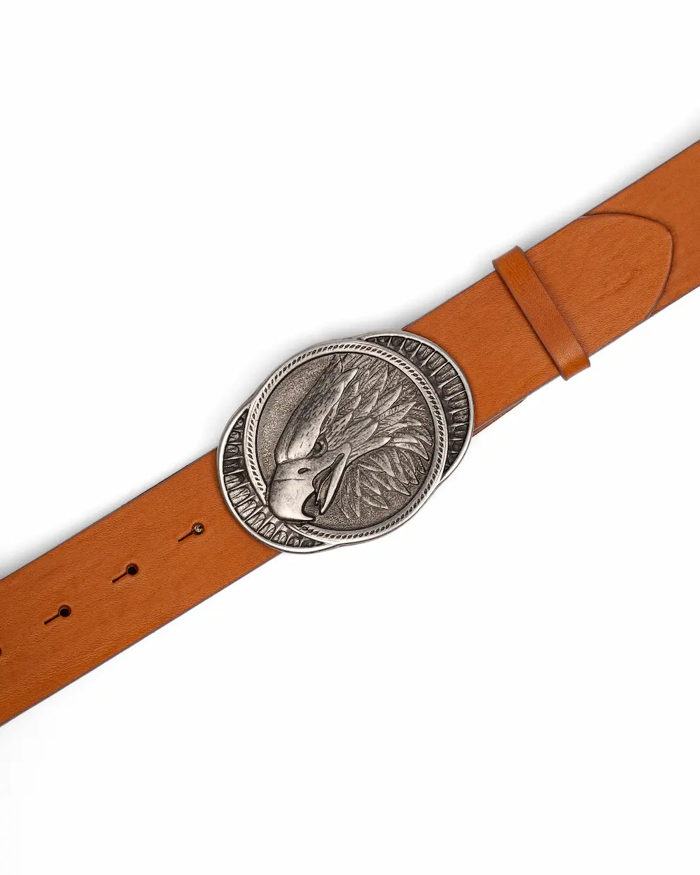 Caramel Leather Western Belt - Eagle