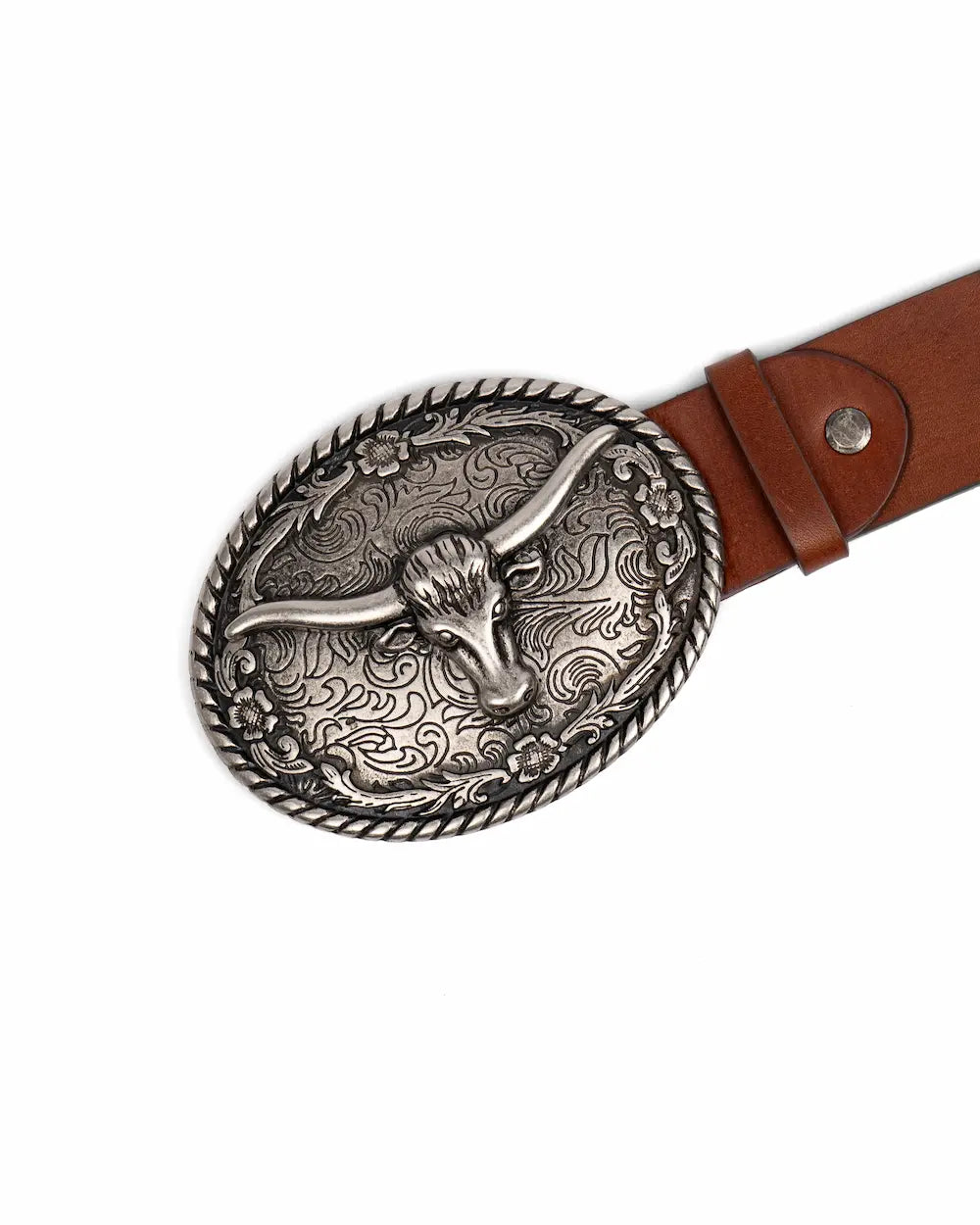 Tobacco Leather Western Belt - Buffalo