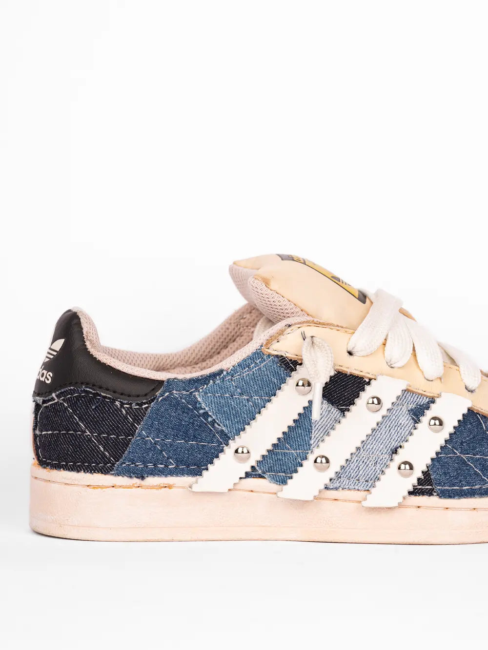 Adidas Superstar Denim Custom effetto patchwork