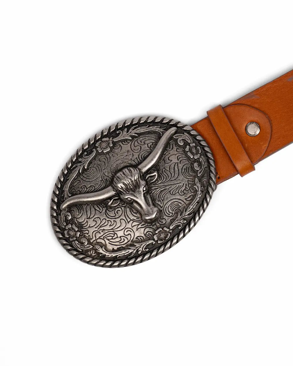 Caramel Leather Western Belt - Buffalo