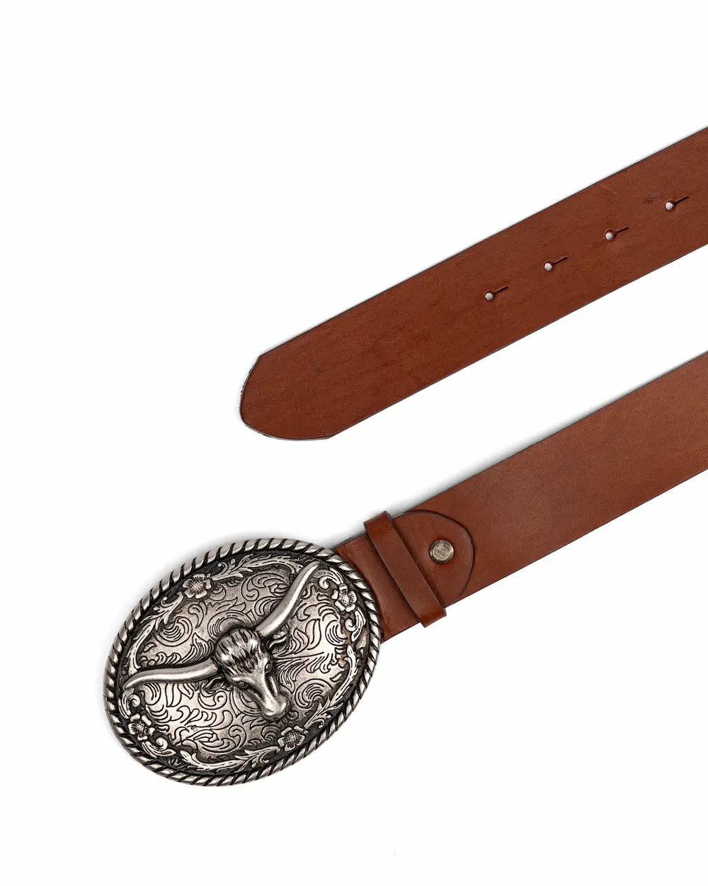 Tobacco Leather Western Belt - Buffalo