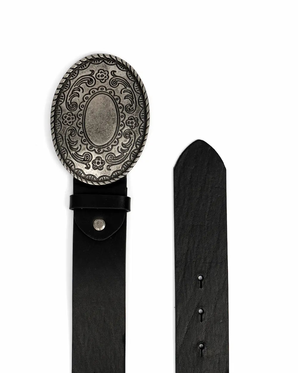 Cintura Western in pelle Nera - Floreal