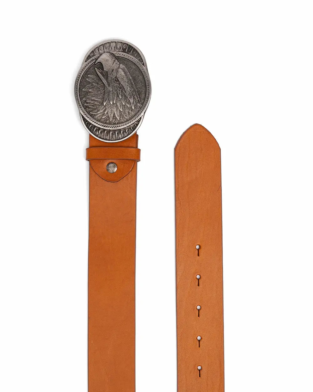 Caramel Leather Western Belt - Eagle
