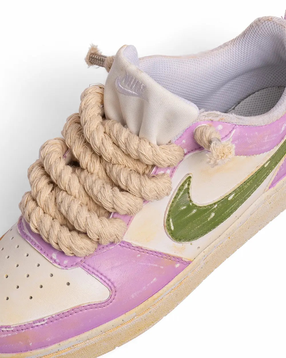 Nike Borough Rope Vintage Lilac/Green con lacci in corda beige