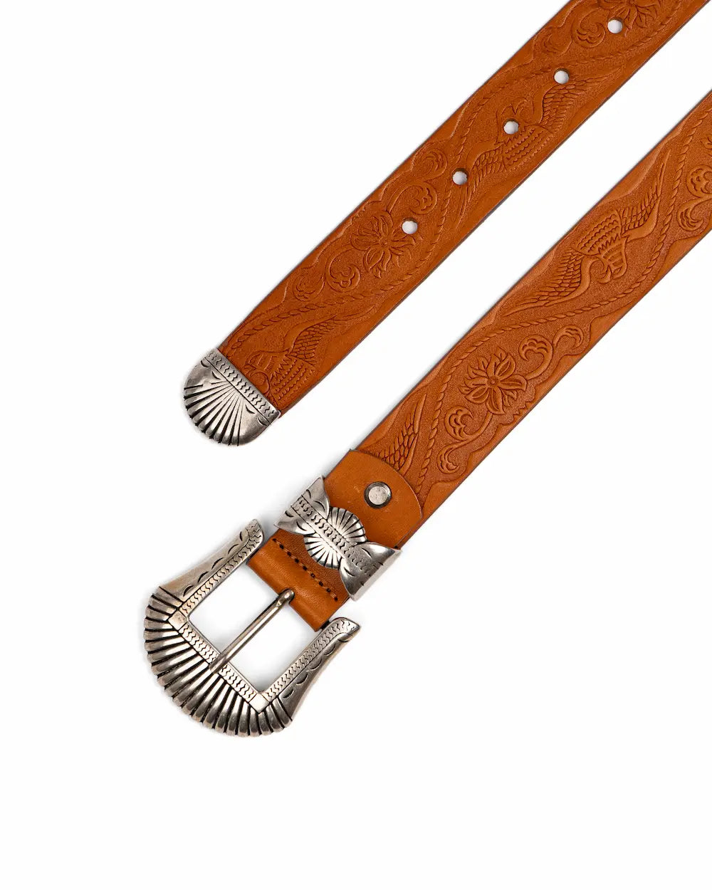 Leather Belt - Stampa Western - Western Caramel