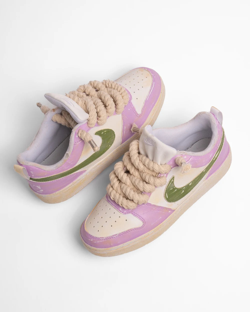 Nike Borough Rope Vintage Lilac/Green con lacci in corda beige