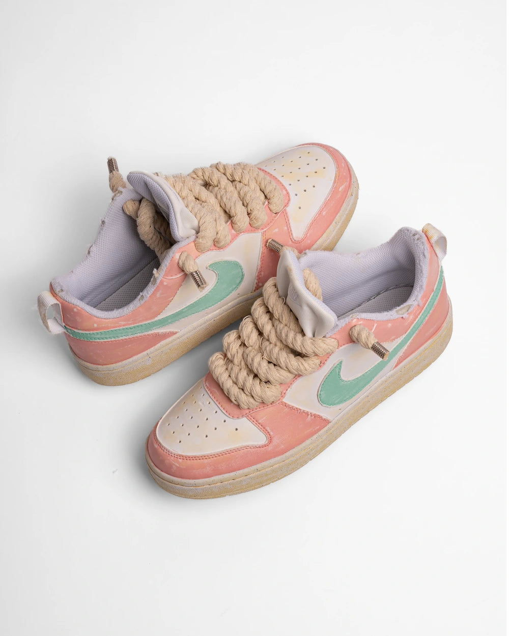 Nike borough donna Rope Vintage Pink/Mint con lacci in corda beige