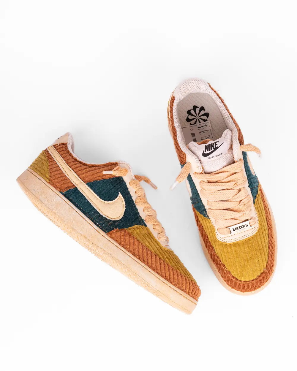 Nike Court Vision Personalizzata Tessuto Corduroy Velluto e Tintura Base Effetto Vintage