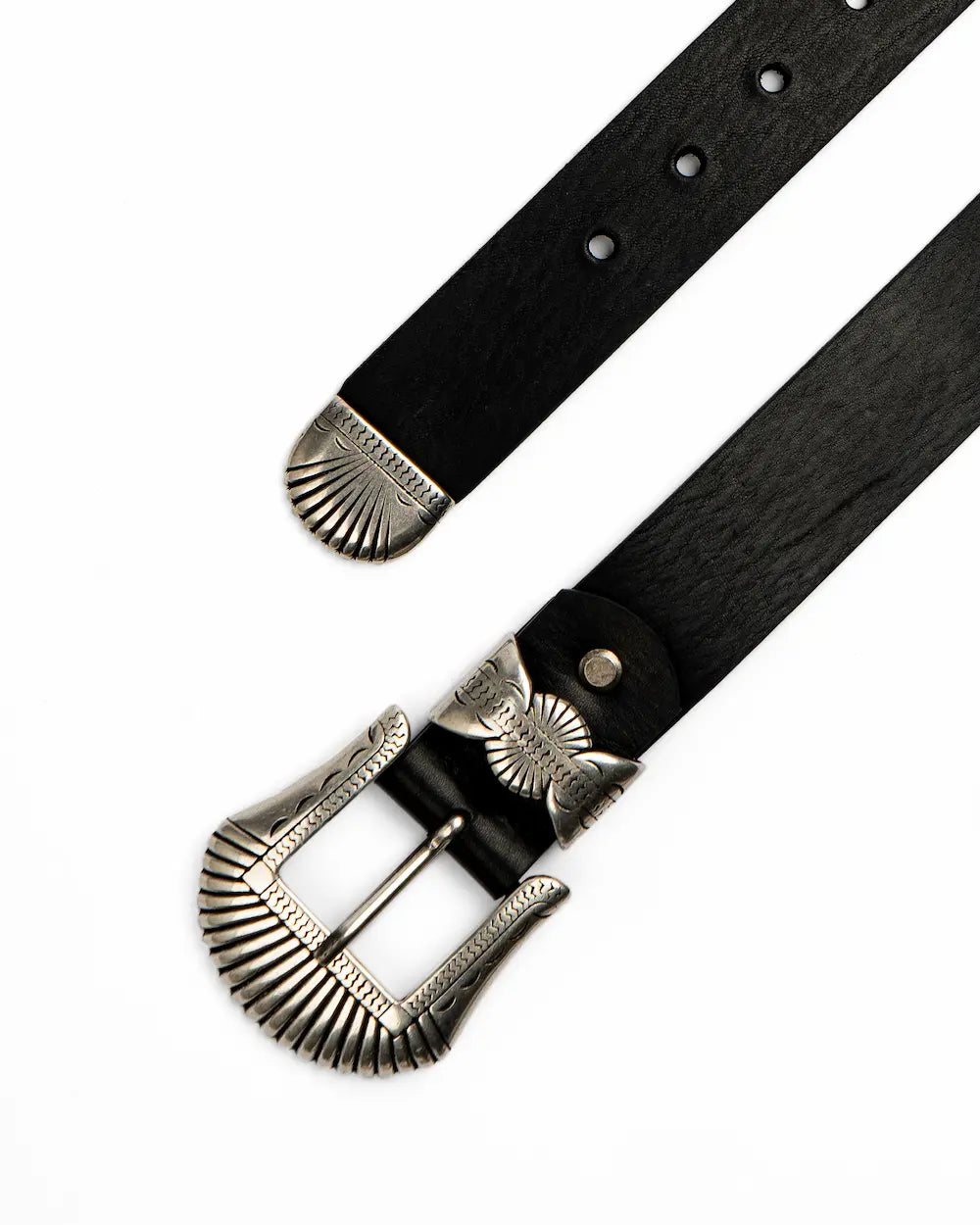 Cintura Western in pelle Black - Buckle Set