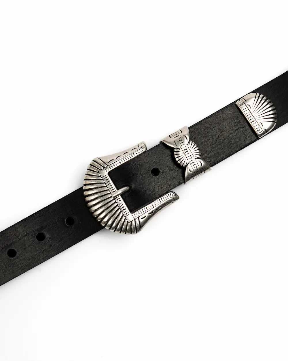 Cintura Western in pelle Black - Buckle Set