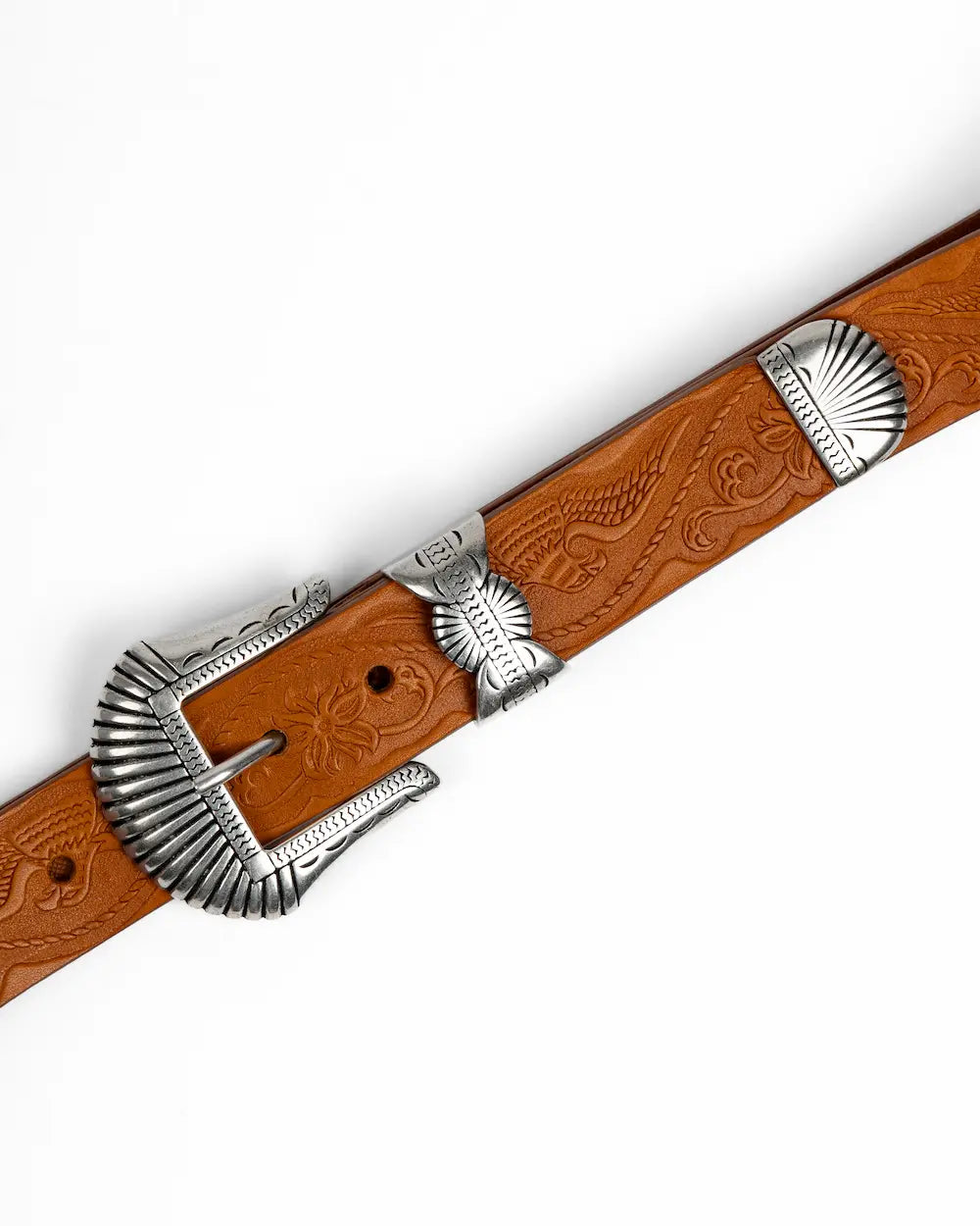 Leather Belt - Stampa Western - Western Caramel