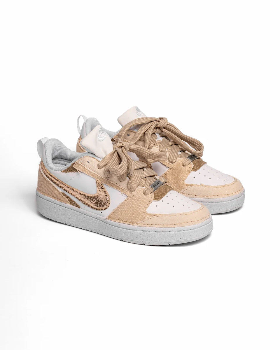 Nike court borough white gold discount