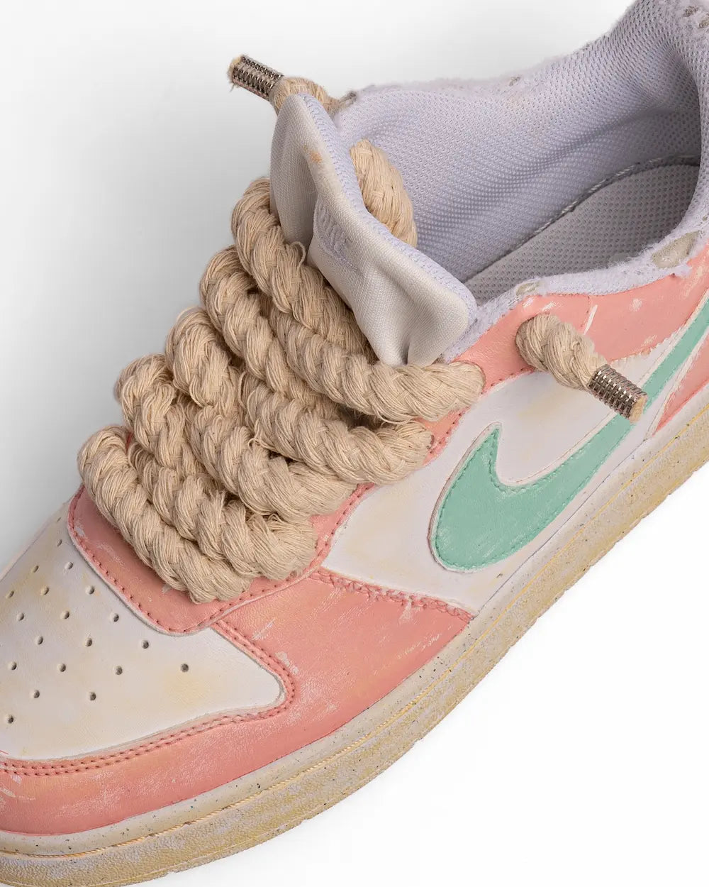 Nike borough donna Rope Vintage Pink/Mint con lacci in corda beige