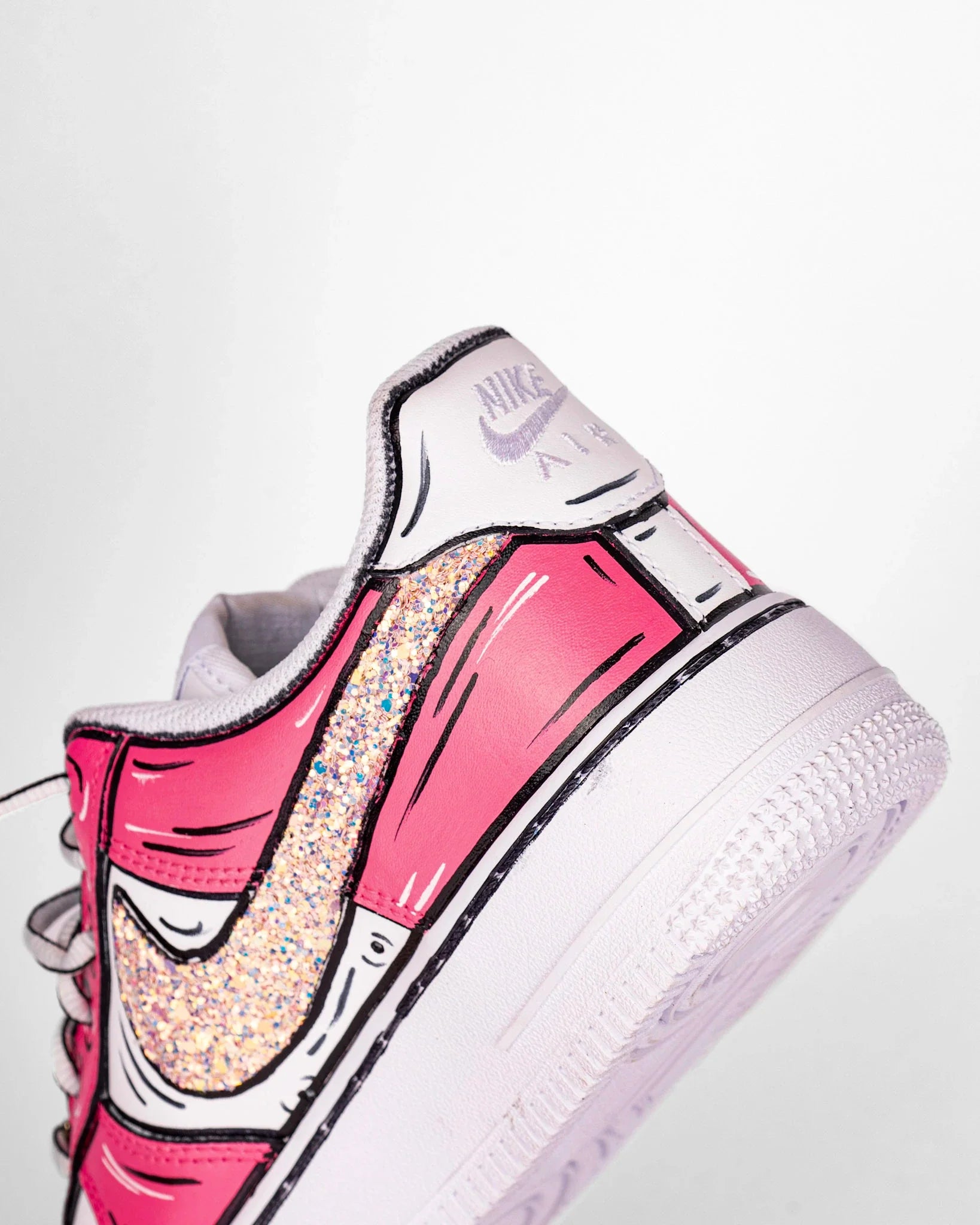 Nike air force 1 glitter pink online
