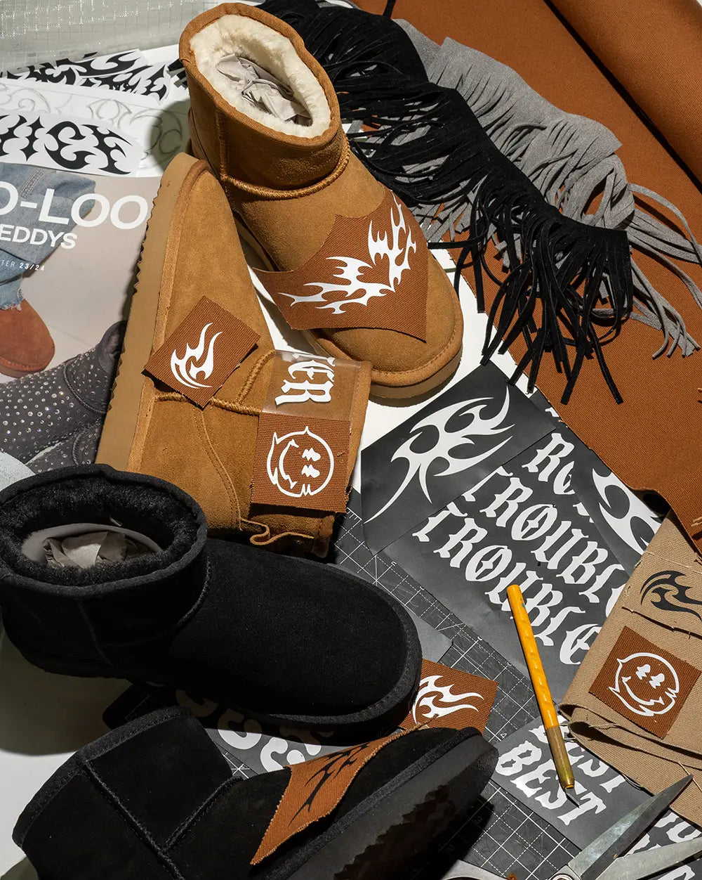 Grafiche per scarpe personalizzate custom Seddys, pelle, camoscio