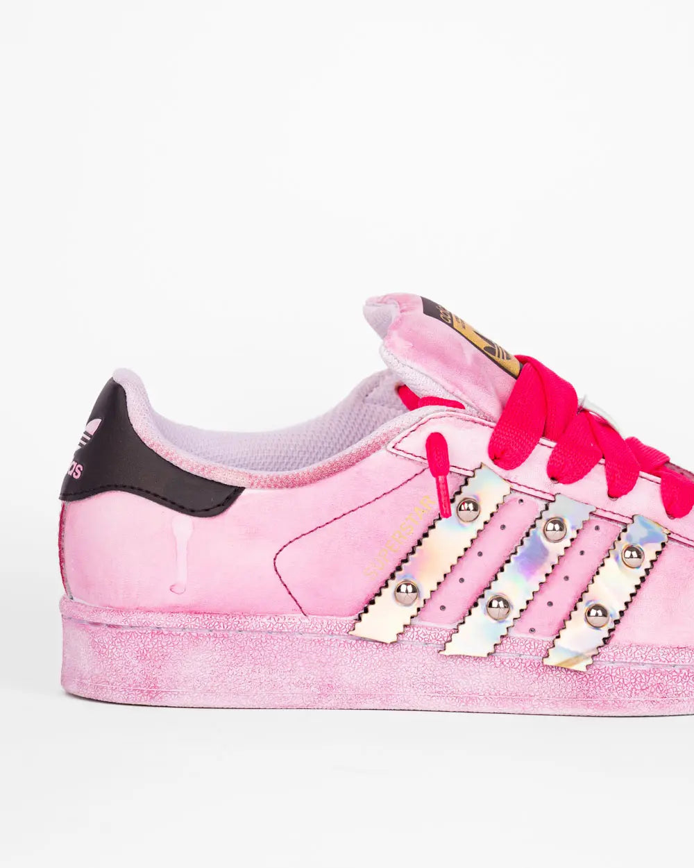 Adidas Superstar Custom Tinta Pink Chunky lato destro