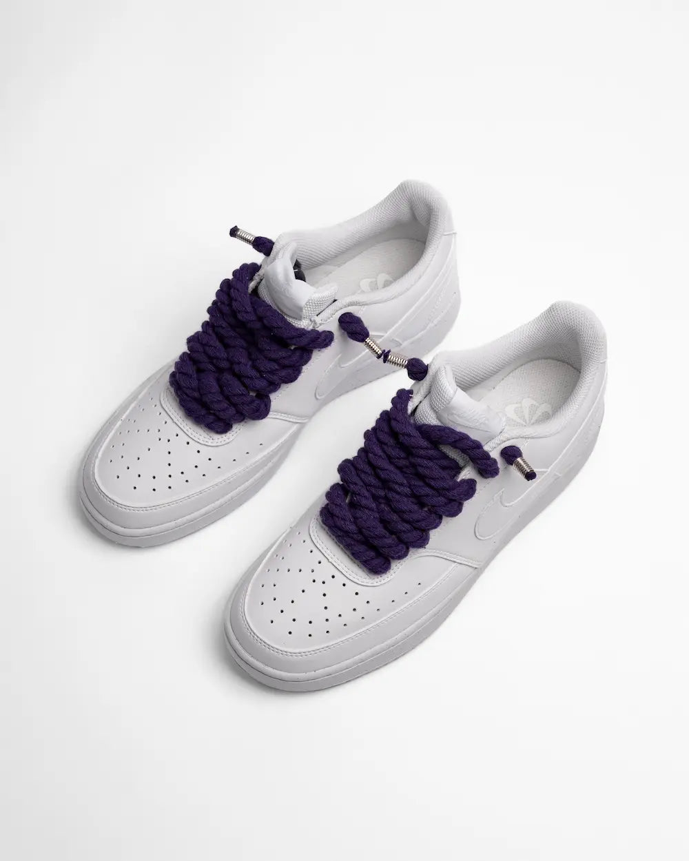 Nike Court Vision personalizzata con lacci in corda viola