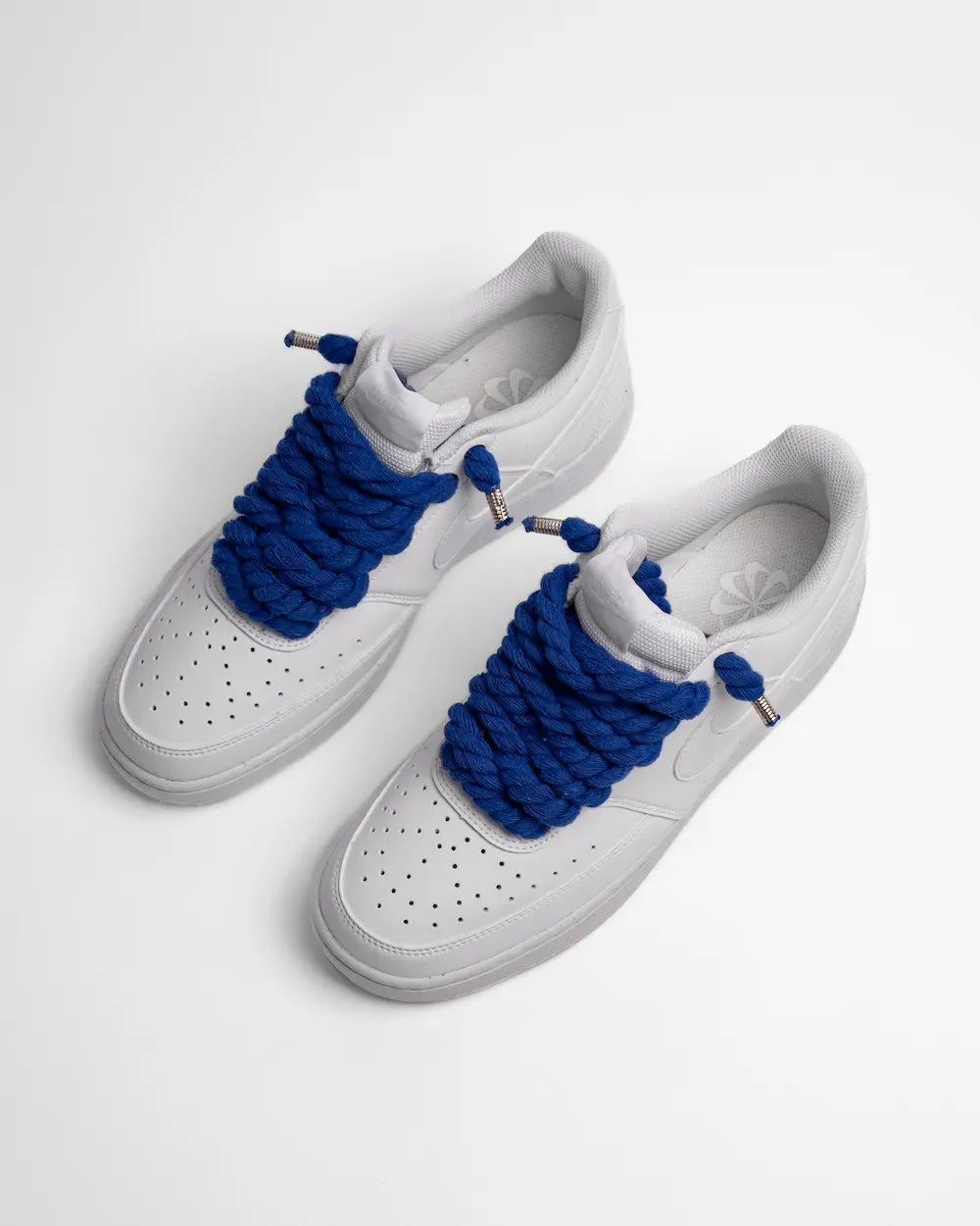 Nike Court Vision personalizzata con lacci in corda blu