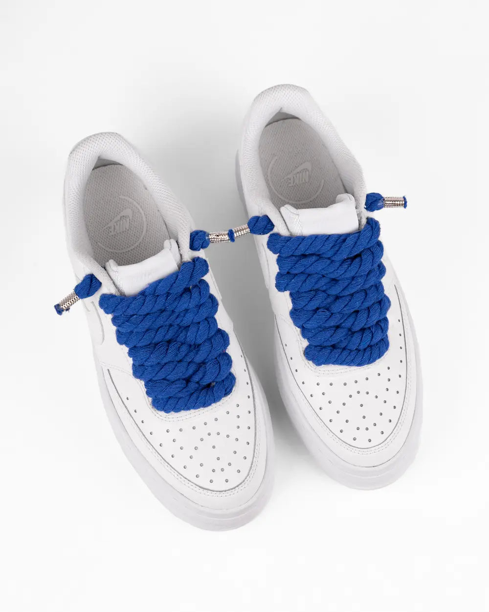 Nike Court Vision Platform personalizzata con lacci in corda grossi blu