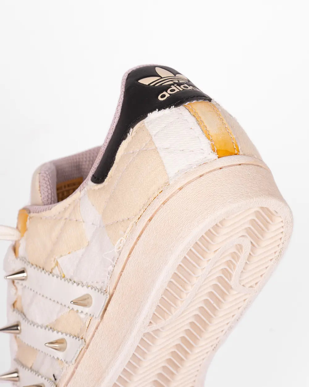 Adidas Superstar Custom Borchie Denim Bianco tacco